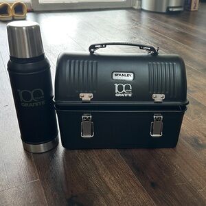 Stanley Black Lunchbox with Silver Thermos
